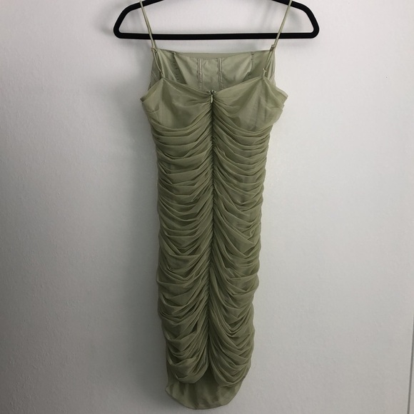 J.ING Womens Mini Dress Size M Green Pastel Sheer Cinched Cocktail Date Night - Picture 8 of 8